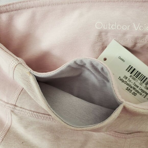 Outdoor Voices Leggings Small Tri-Tone 7/8 Tulip‎ Dahlia Wisteria Pink NWT - Picture 6 of 9